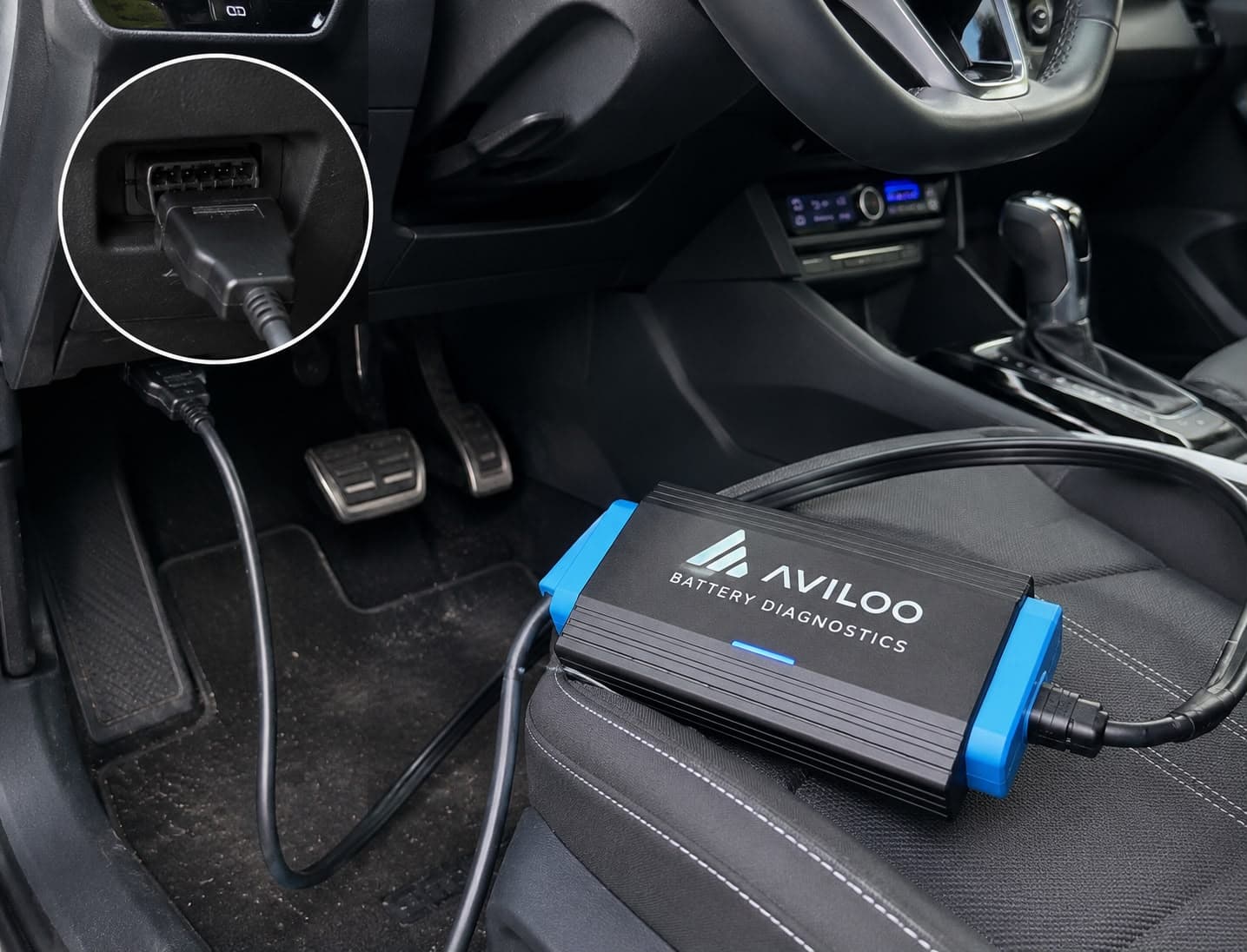 AVILOO batteritest tilsluttet elbil
